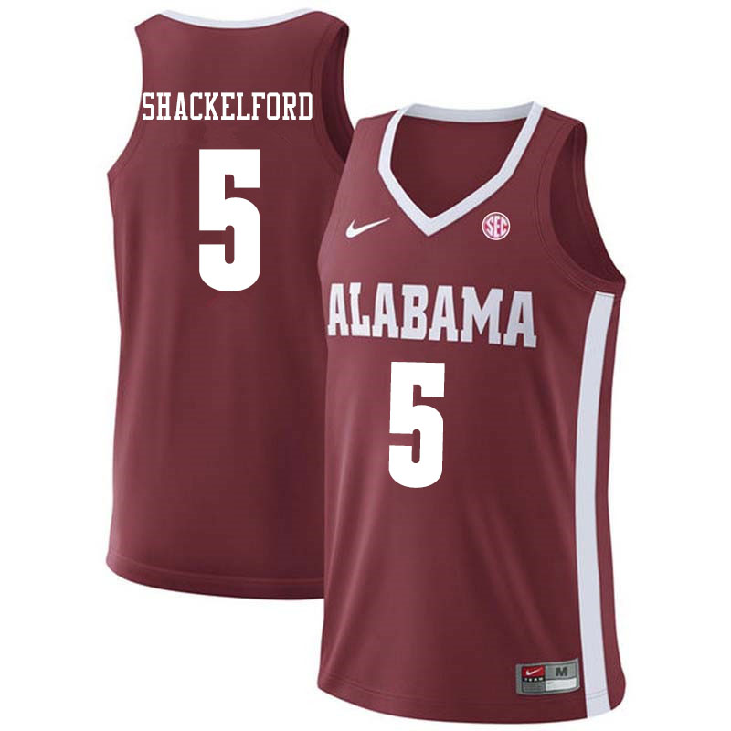 Men #5 Jaden Shackelford Alabama Crimson Tide College Basketball Jerseys Sale-Crimson